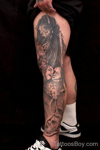 Elegant Leg Tattoo 