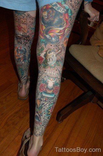 Elegant Leg Tattoo-TB1034