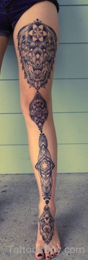 Elegant Leg Tattoo
