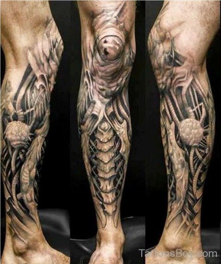 Elegant Leg Tattoo