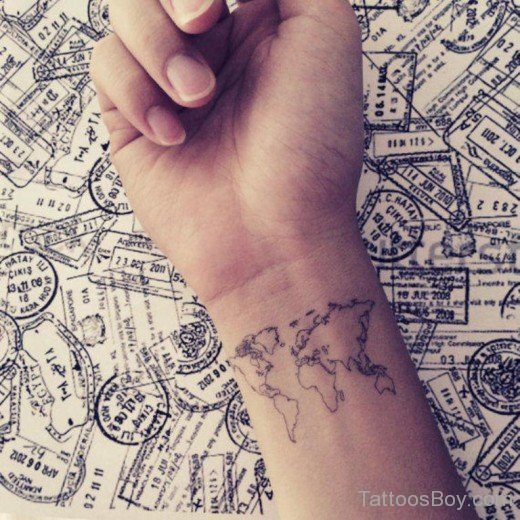 Elegant Map Tattoo On Wrist-TB1043