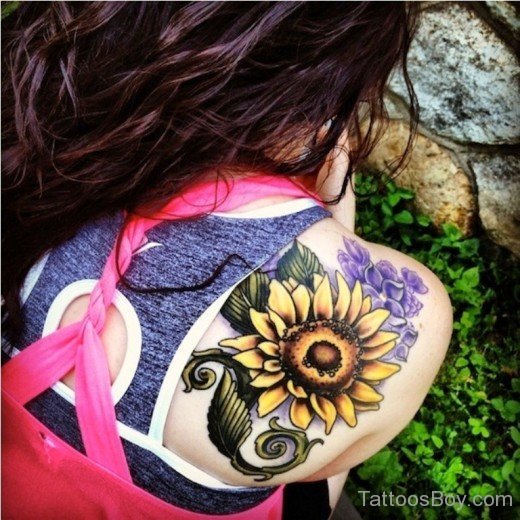 Elegant Sunflower Tattoo-TB1228