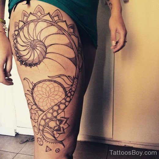 Elegant Thigh Tattoo-TB1035