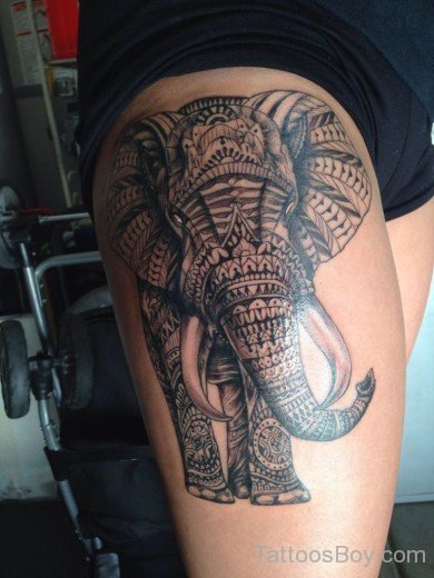 Elephant Tattoo On Leg