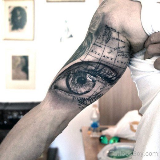 Eye Tattoo On Bicep-TB1044