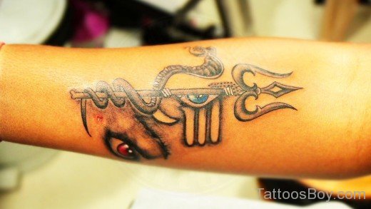 Eye and Trishul Tattoo-TB124