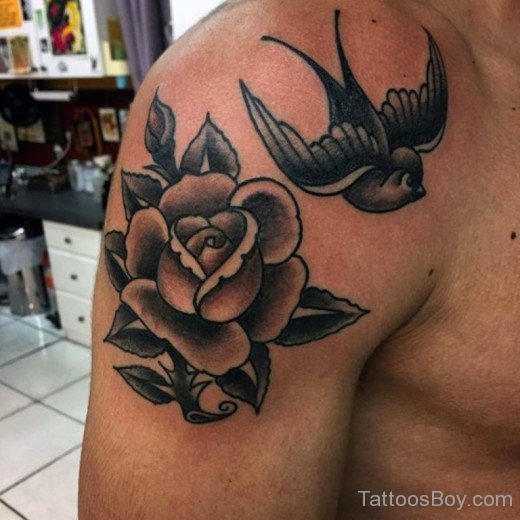 Fabulous Rose And Sparrow Tattoo-Tb1045