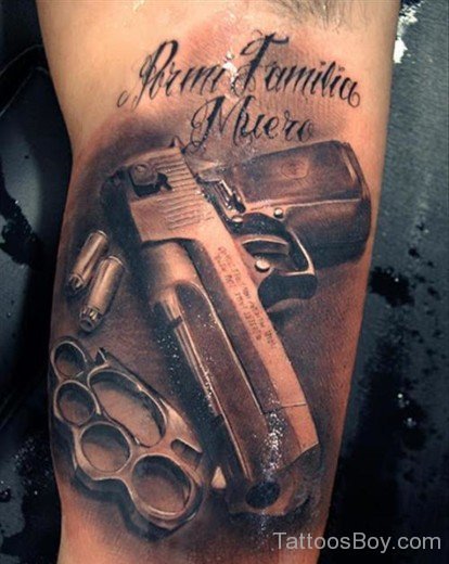 Fantastic Gun Tattoo Design-TB1032