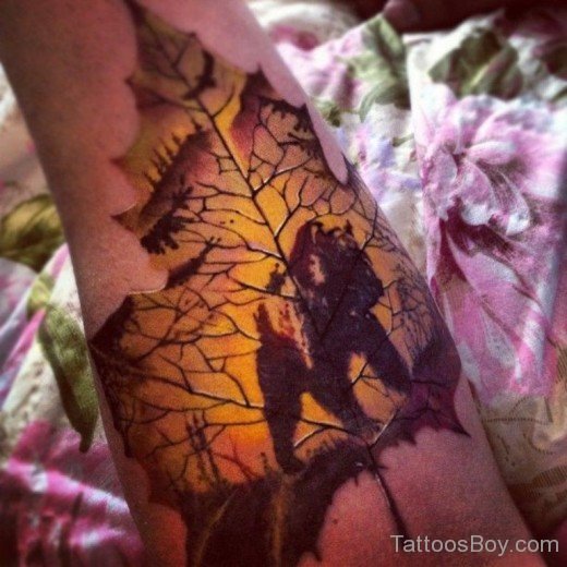 Fantastic Leaf Tattoo Design-TB1067