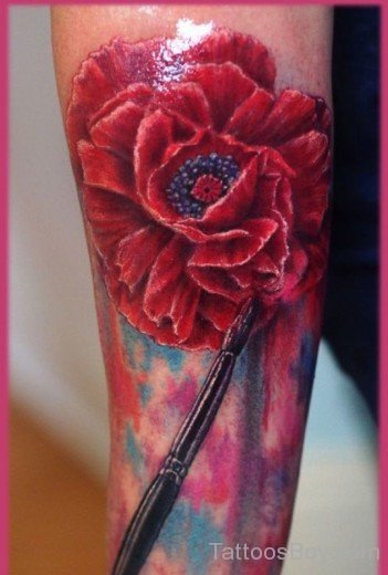 Fantastic Poppy Flower Tattoo-TB1022