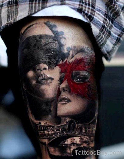 Fantastic Venetian Mask Tattoo-TB1053