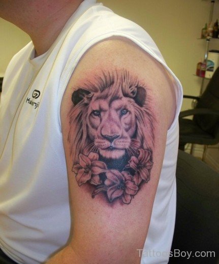 Fantastoc Lion Tattoo On Bicep-TB1037