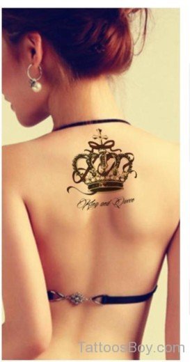 Fantatsic Crown Tattoo On Back-TB1093