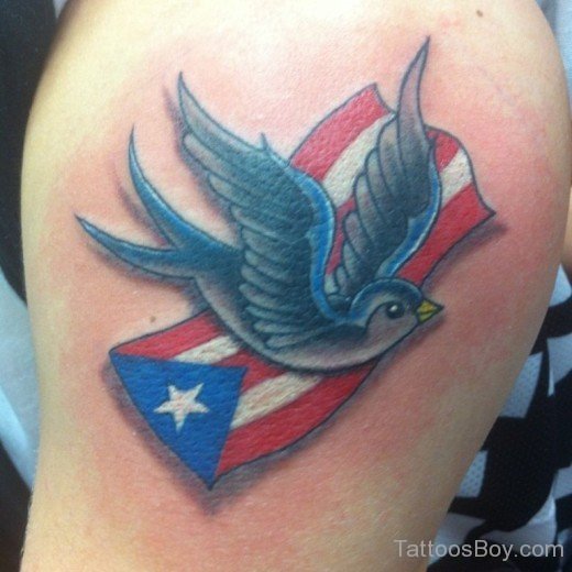 Flag And Sparrow Tattoo-Tb1053