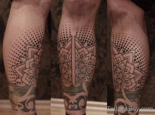 Flower Tattoo Design On Leg-TB1048