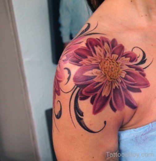 Flower Tattoo Design On Shoulder-TB110