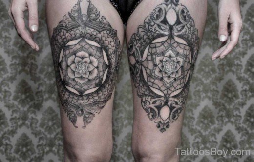 Flower Tattoo Design On Thigh-TB12071