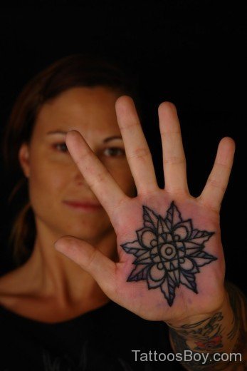 Flower Tattoo On Palm
