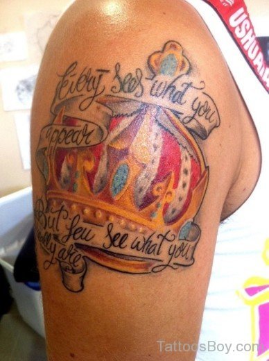 Funky Crown Tattoo On Half Sleeve-TB1095