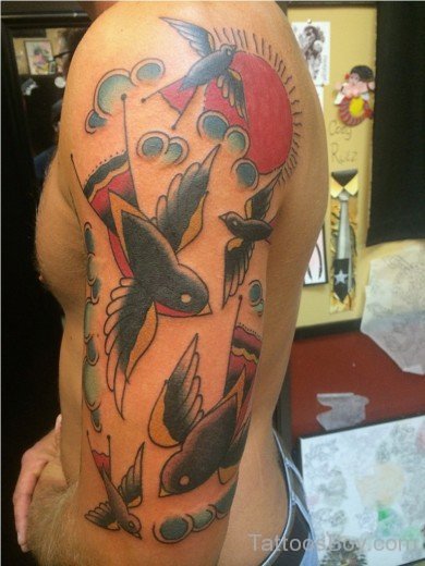 Funky Traditional Sparrow Tattoo-Tb1061
