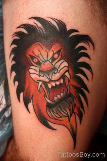 Funny Lion Head Tattoo
