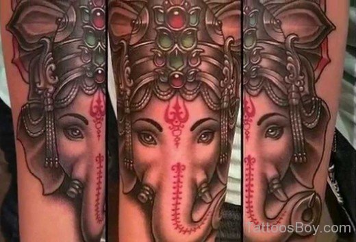 Awful Ganesha Face Tattoo 
