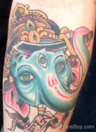 Awesome Ganesha Face Tattoo Design-TB1055
