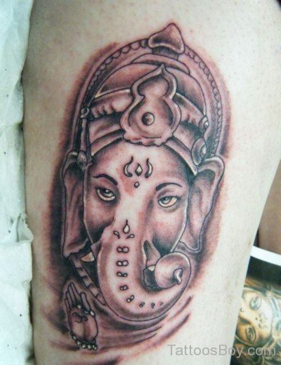 Elegant Ganesha Face Tattoo-TB1058