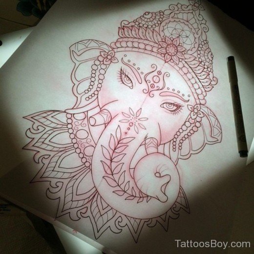 Ganesha Tattoo Design  8-TB1068