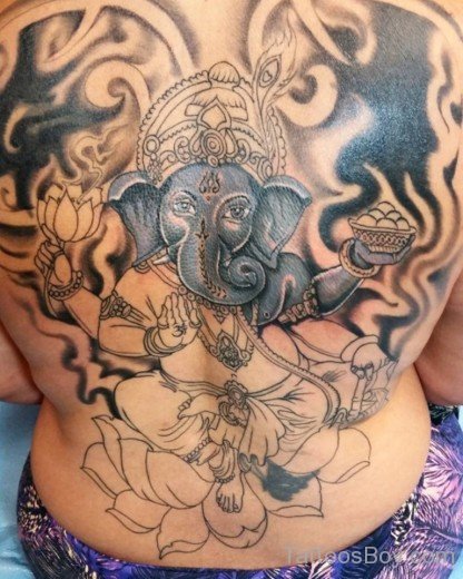 Ganesha Tattoo Design On Back 66-TB1066
