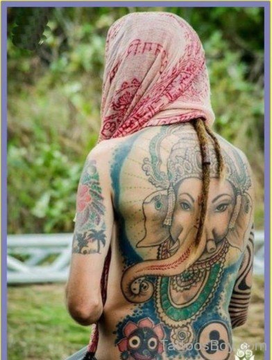 Ganesha Tattoo Design On Back-TB1067