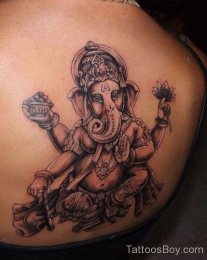 Ganesha Tattoo Design On Back-TB1074