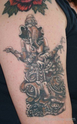 Ganesha Tattoo Design On Bicep 3-TB1075