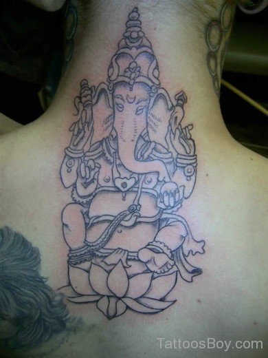 Ganesha Tattoo Design On Nape-TB1085