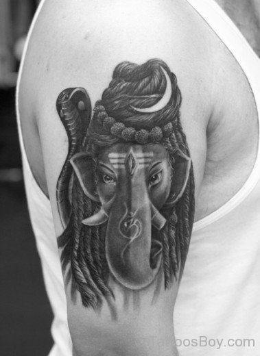 Ganesha Tattoo Design On shoulder-TB1088