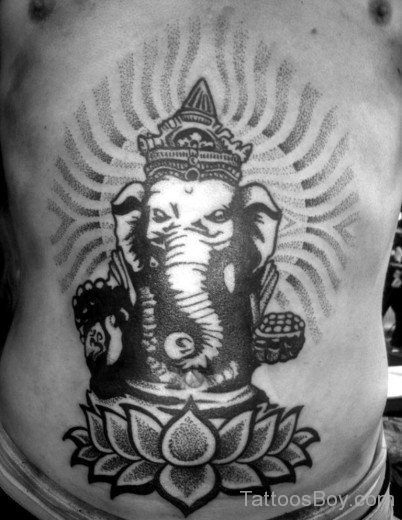 Ganesha Tattoo Design Stomach-TB1093