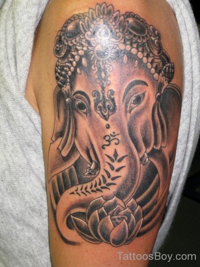 Ganesha Tattoo Desing On Shoulder-TB1096