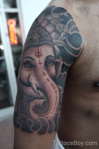 Ganesha Tattoo On Bicep