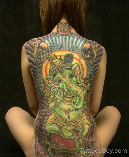 Ganesha Tattoo On Full Back-TB1078