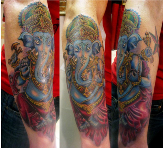 Colorful Ganesha Tattoo 