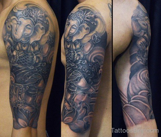 Ganesha Tattoo On Half Sleeve-TB1116