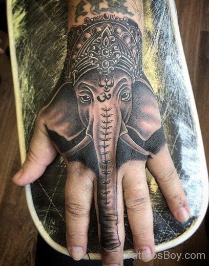 Ganesha Tattoo On Hand 7-TB1117