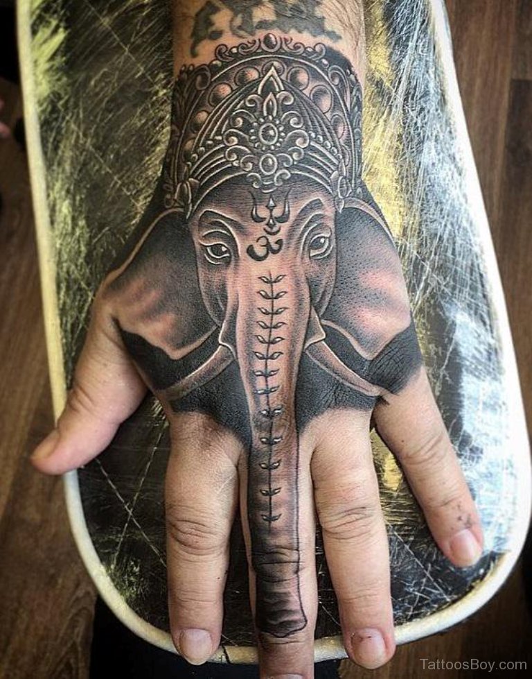 Ganesha Tattoo On Hand.