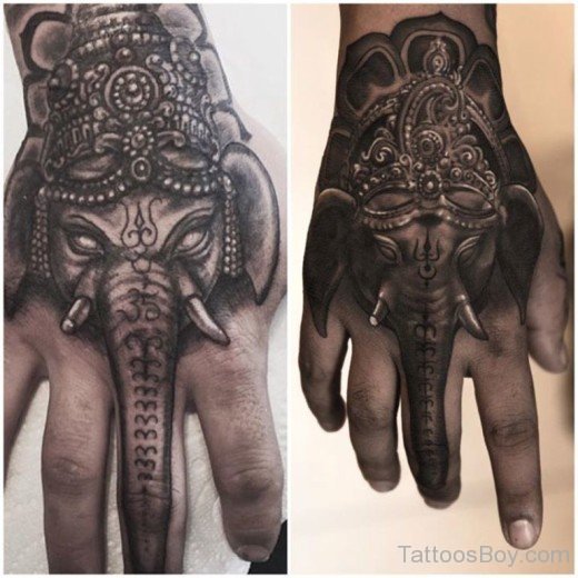 Ganesha Tattoo On Hand-TB1118