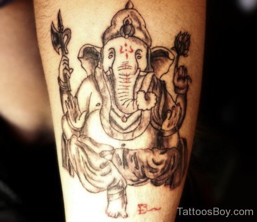 Ganesha Tattoo On Thigh-TB1129