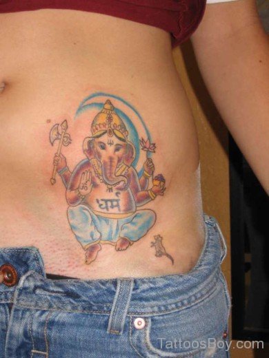 Ganesha Tattoo On Waist-TB1131