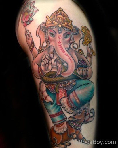Ganesha Tattoos Design On Thigh-TB1087