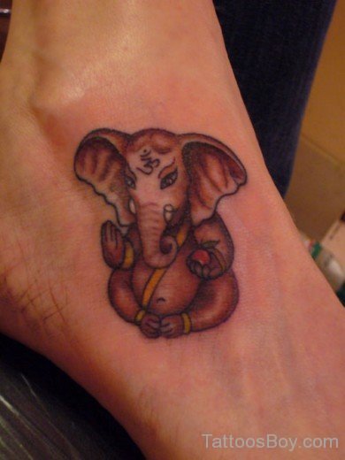 Cute Ganesha Tattoos On Foot