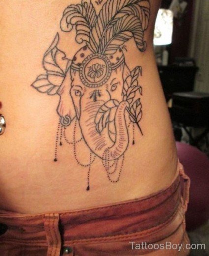 Ganesha Tattoos On Rib-TB1089