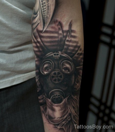 Gas Mask Tattoo On Wrist-TB122